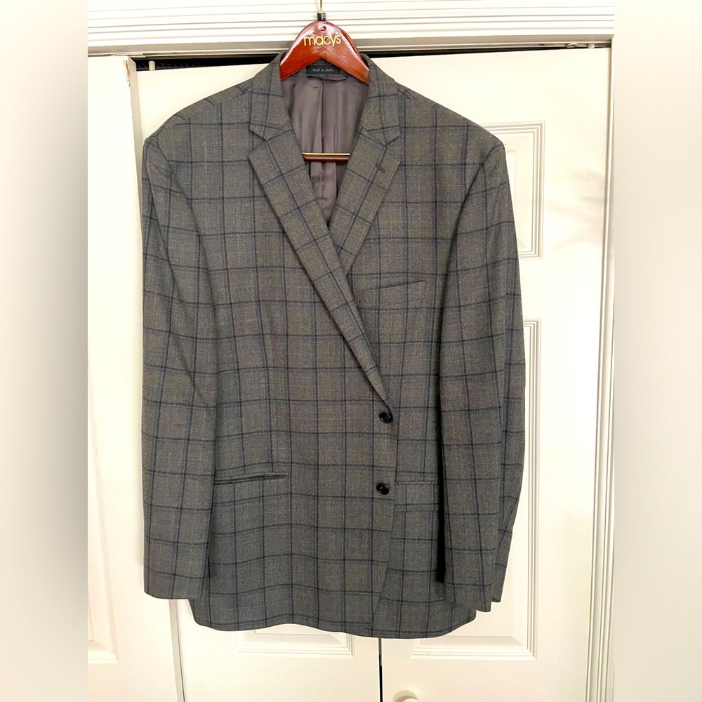 Grey windowpane sport coat